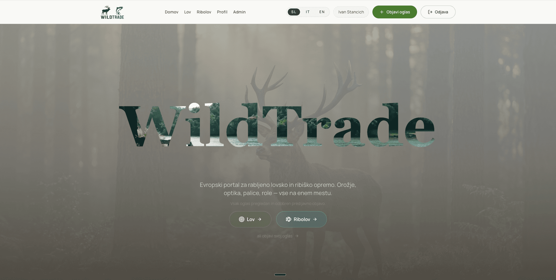 WildTrade posnetek zaslona spletne strani