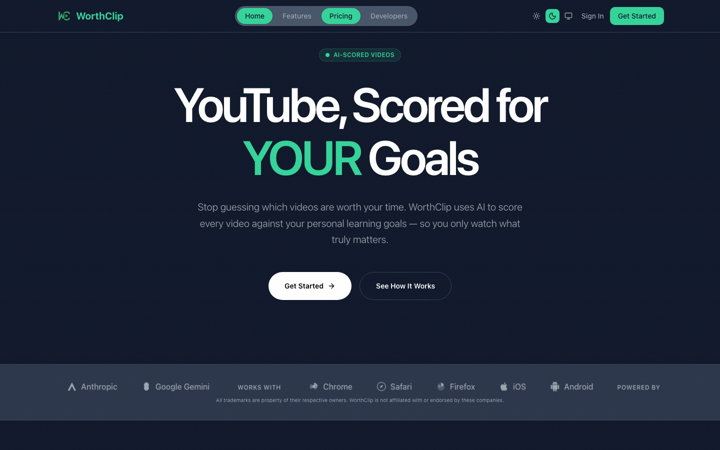 WorthClip website screenshot